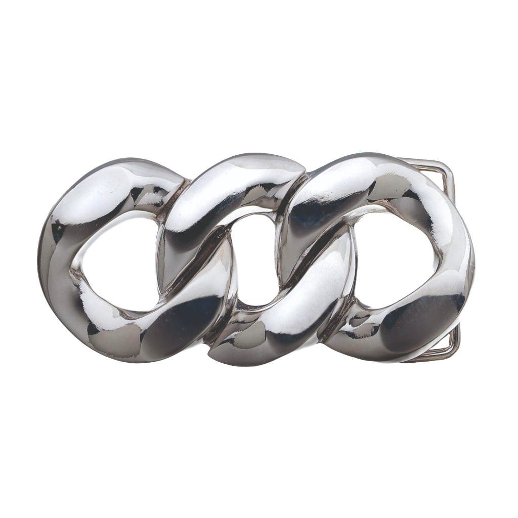 Polished silver chain link belt buckle, modern minimalist fashion accessory, Italian design inspired vintage buckle, stylish men’s belt hardware, collectible decorative accessory
