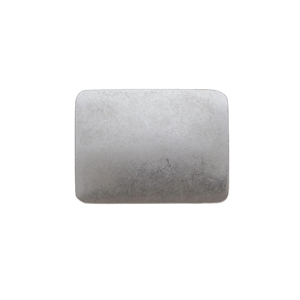 Rectangular plain silver belt buckle with matte finish, minimalist western cowboy fashion accessory, Italian design inspired vintage buckle, men’s stylish belt hardware, collectible decorative accessory
