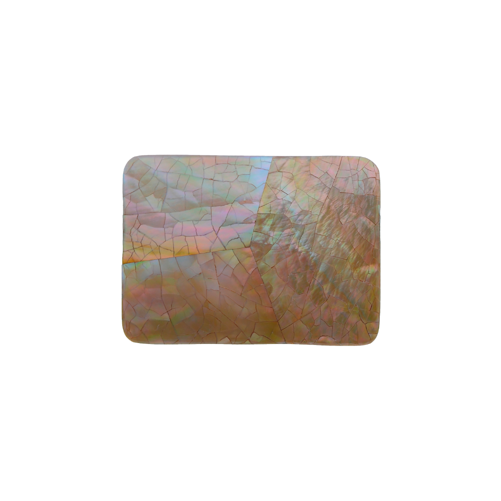 Rectangular belt buckle with iridescent mother of pearl inlay, cracked mosaic shell design, fashion accessory with natural gemstone finish, Italian design inspired vintage buckle, stylish men’s belt hardware