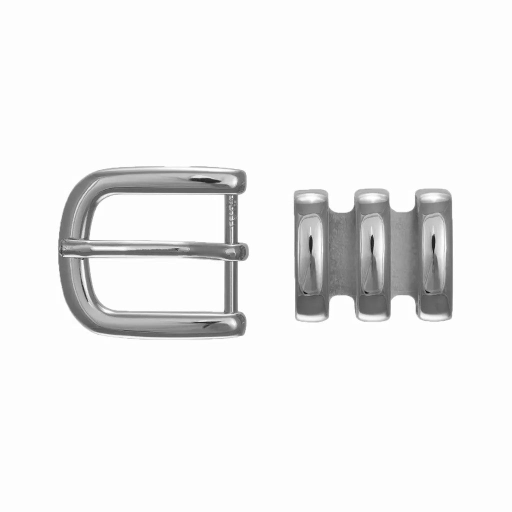 Rounded D-Frame + Triple Loop 35mm Belt Buckle – Palladium Nickelfree HQ,
