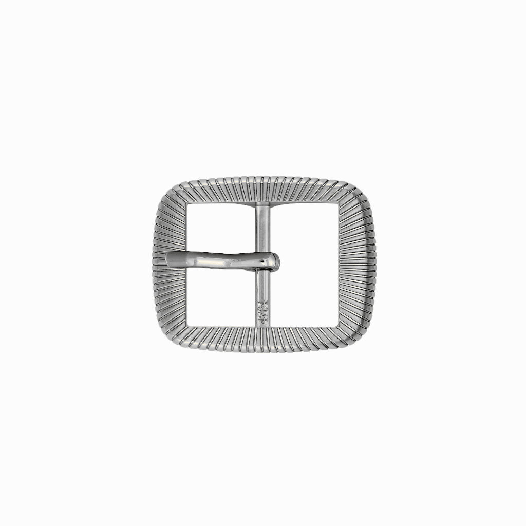 Ribbed Rectangle 30mm Belt Buckle – Brushed Palladium Nickelfree HQ,