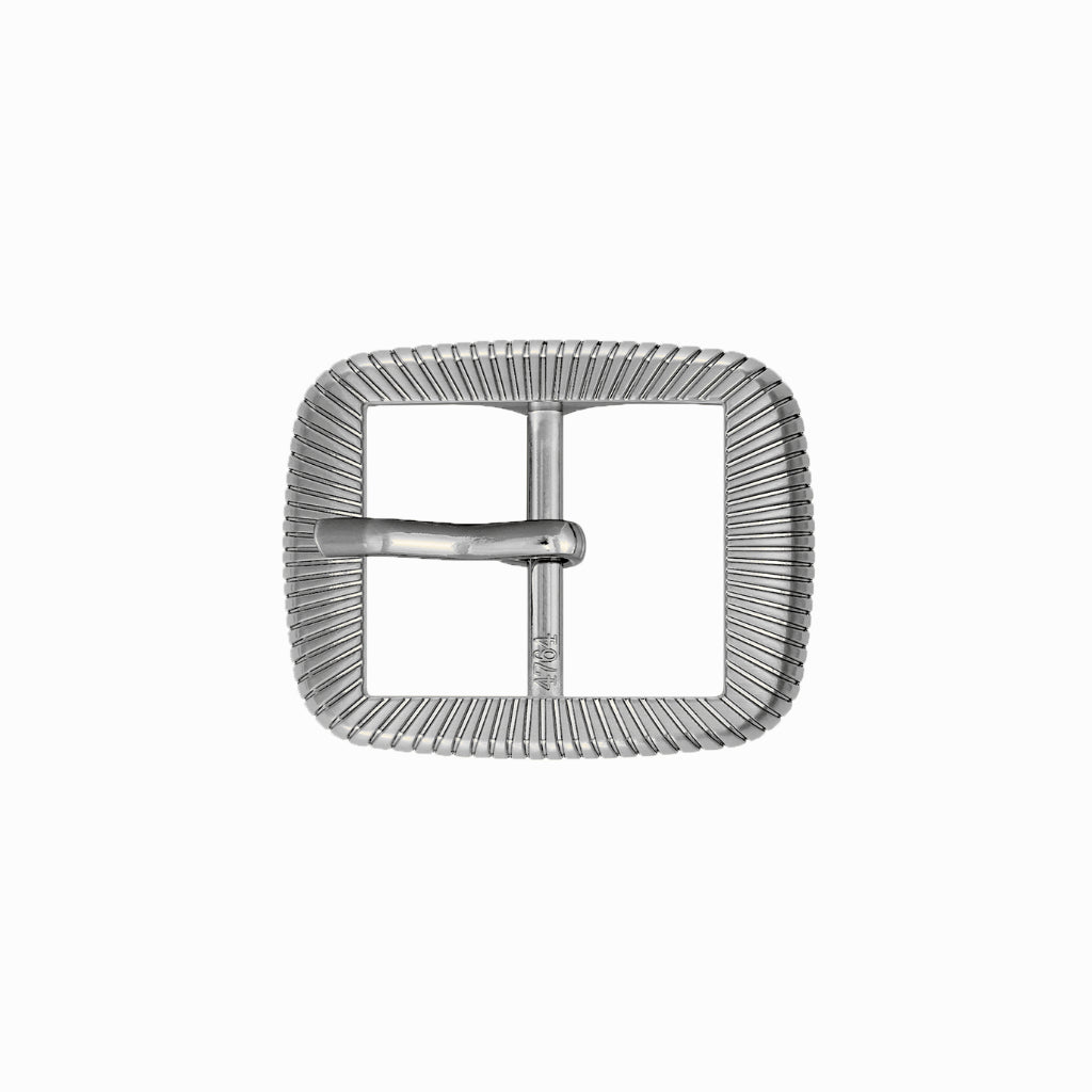 Ribbed Rectangle 35mm Belt Buckle – Brushed Palladium Nickelfree HQ,