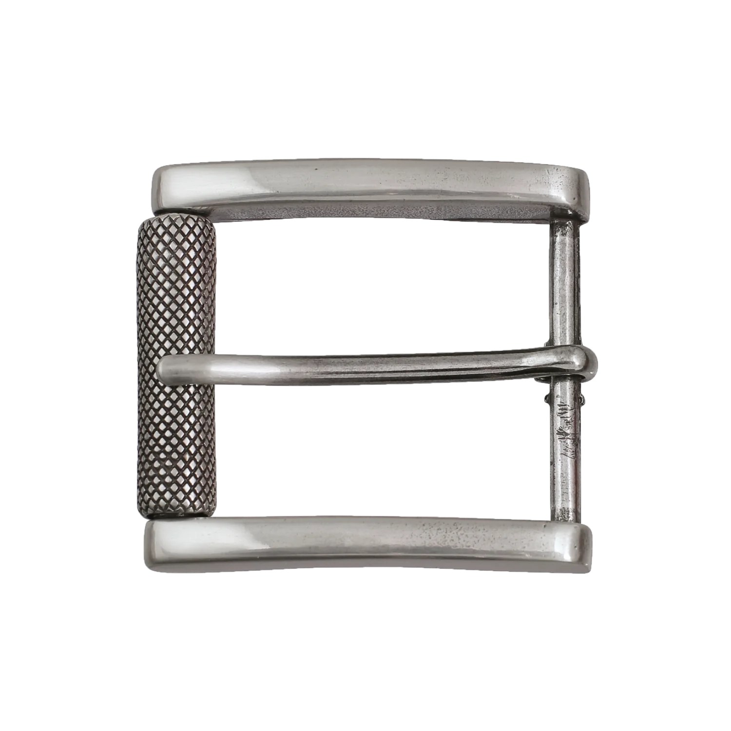 Rectangular Frame Roller 40mm Belt Buckle – English Silver Finish