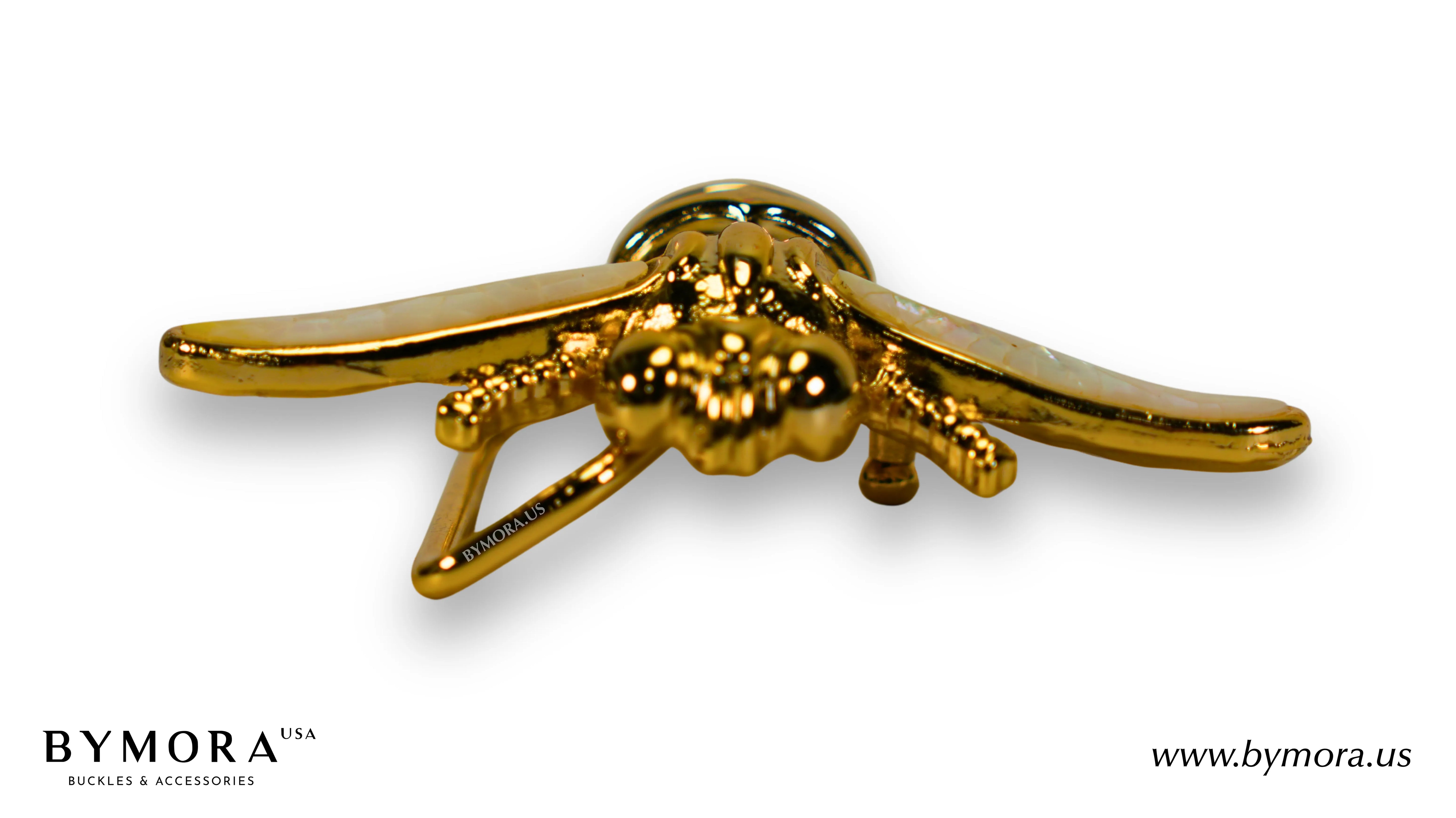 Luxury belt buckle bee with mother of pearl Italian design