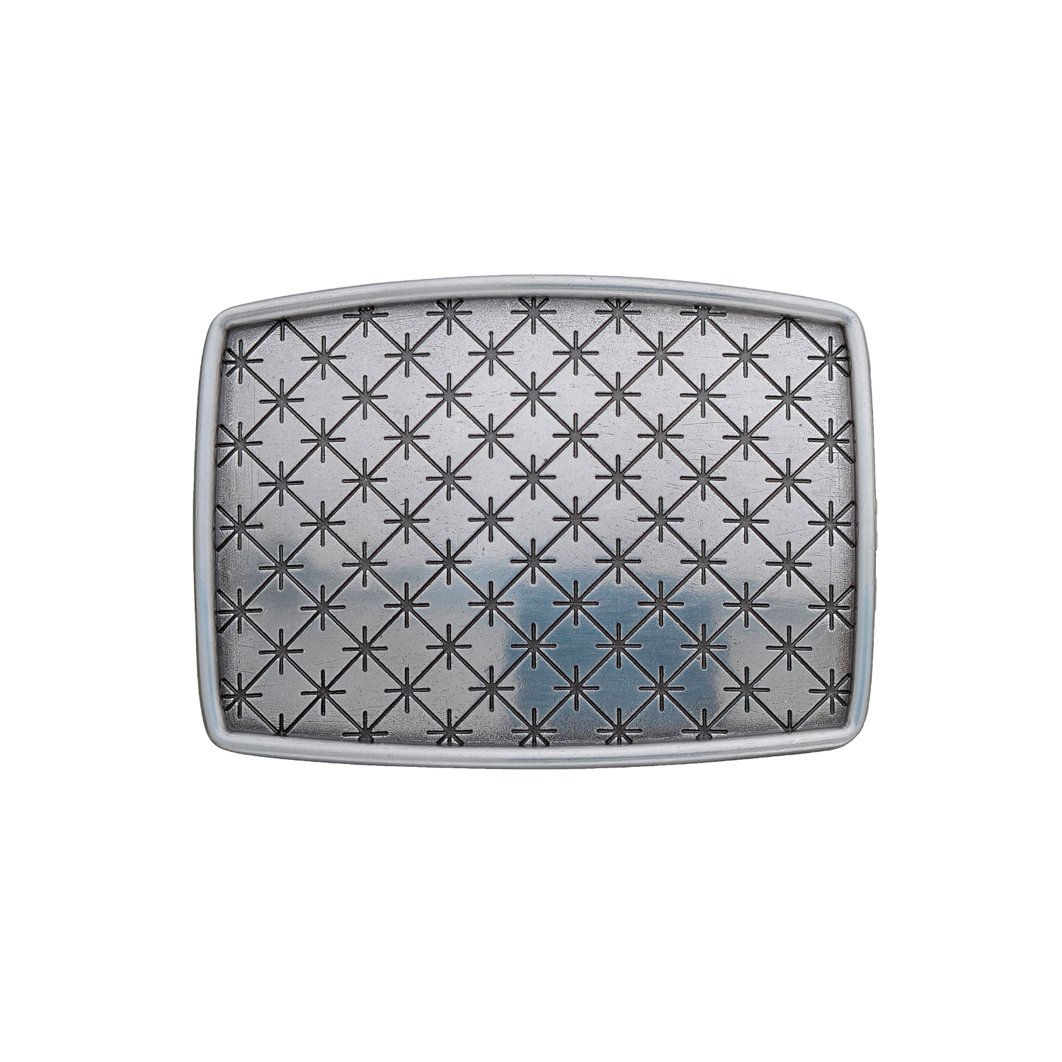 Star Grid 40mm belt buckle in English Silver.