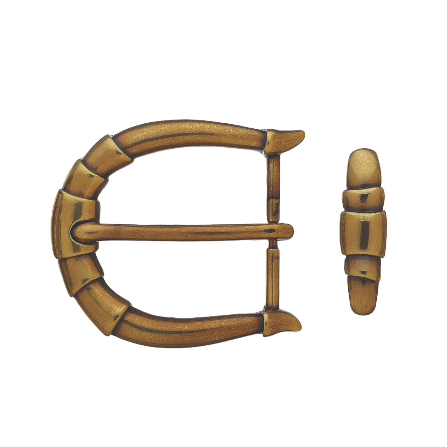 Bamboo Curve 40mm belt buckle in Old Gold.