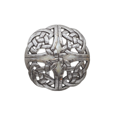 English silver white mop belt buckle (100207-40-1) with Italian design, polished metal fashion accessory