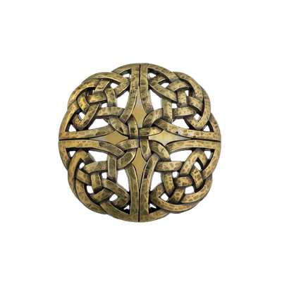 Old gold yellow mop belt buckle (100207-40-2) with Italian design, polished metal fashion accessory