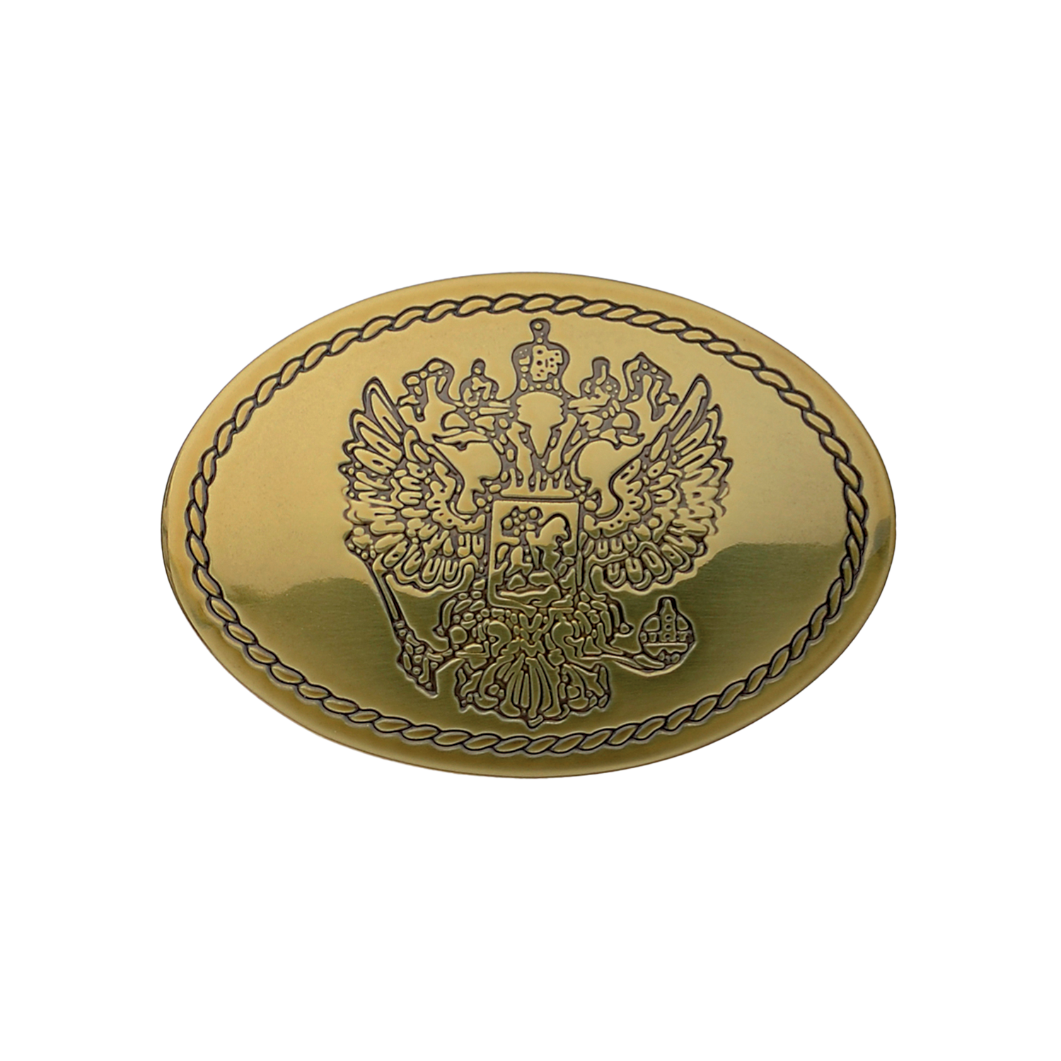 Double Eagle Crest 40mm belt buckle in Old Gold. 