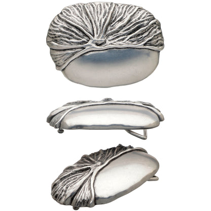 Organic Oval 40mm Belt Buckle – English Silver Finish, Zamak