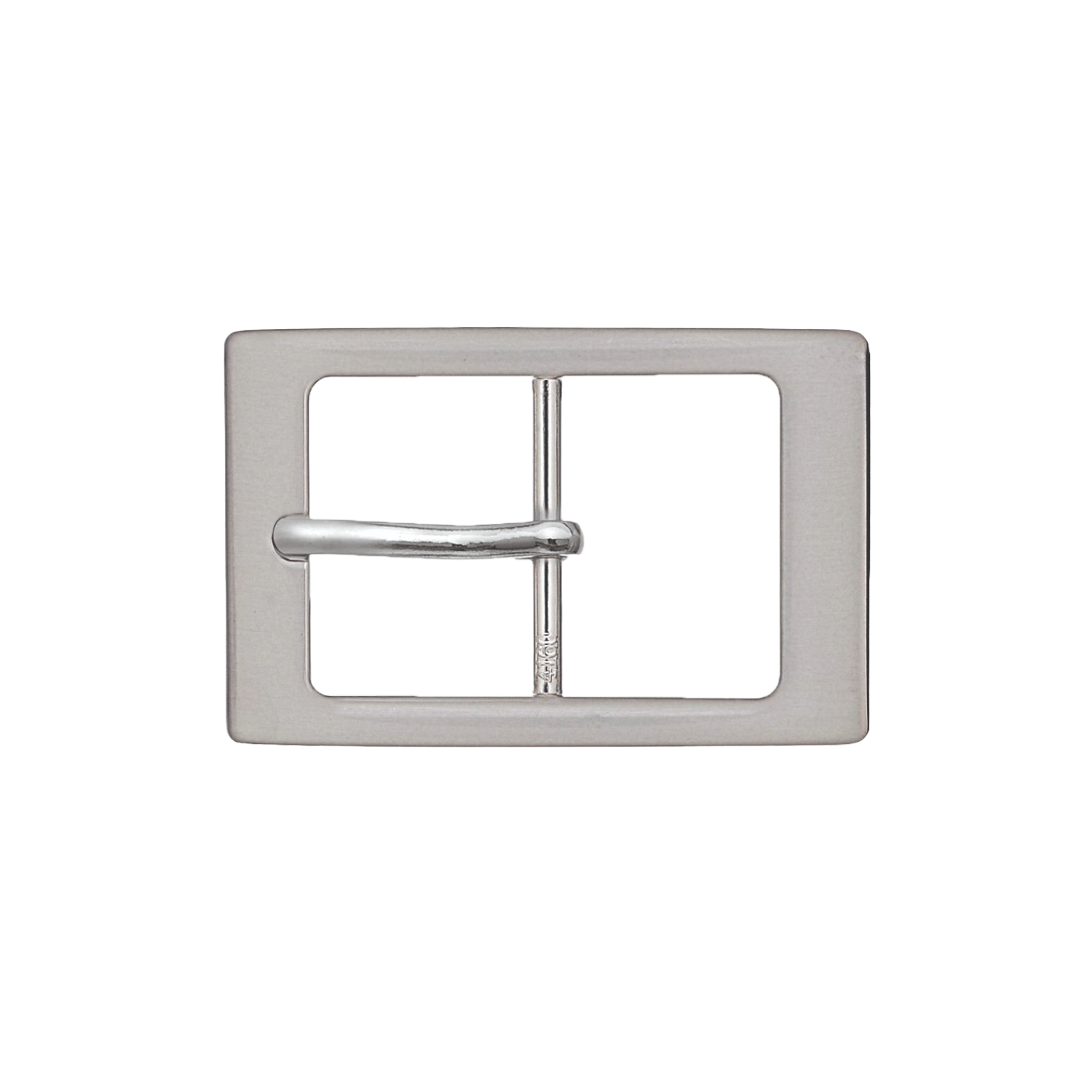 Minimal 35mm rectangular buckle in brushed nickelfree finish.