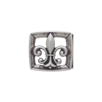 Fleur-de-Lis 40mm Belt Buckle – English Silver Finish, Zamak