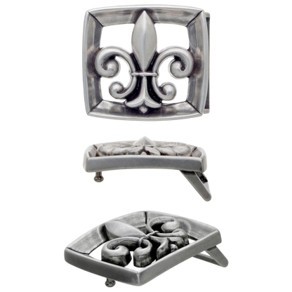 Fleur-de-Lis 40mm Belt Buckle – English Silver Finish, Zamak