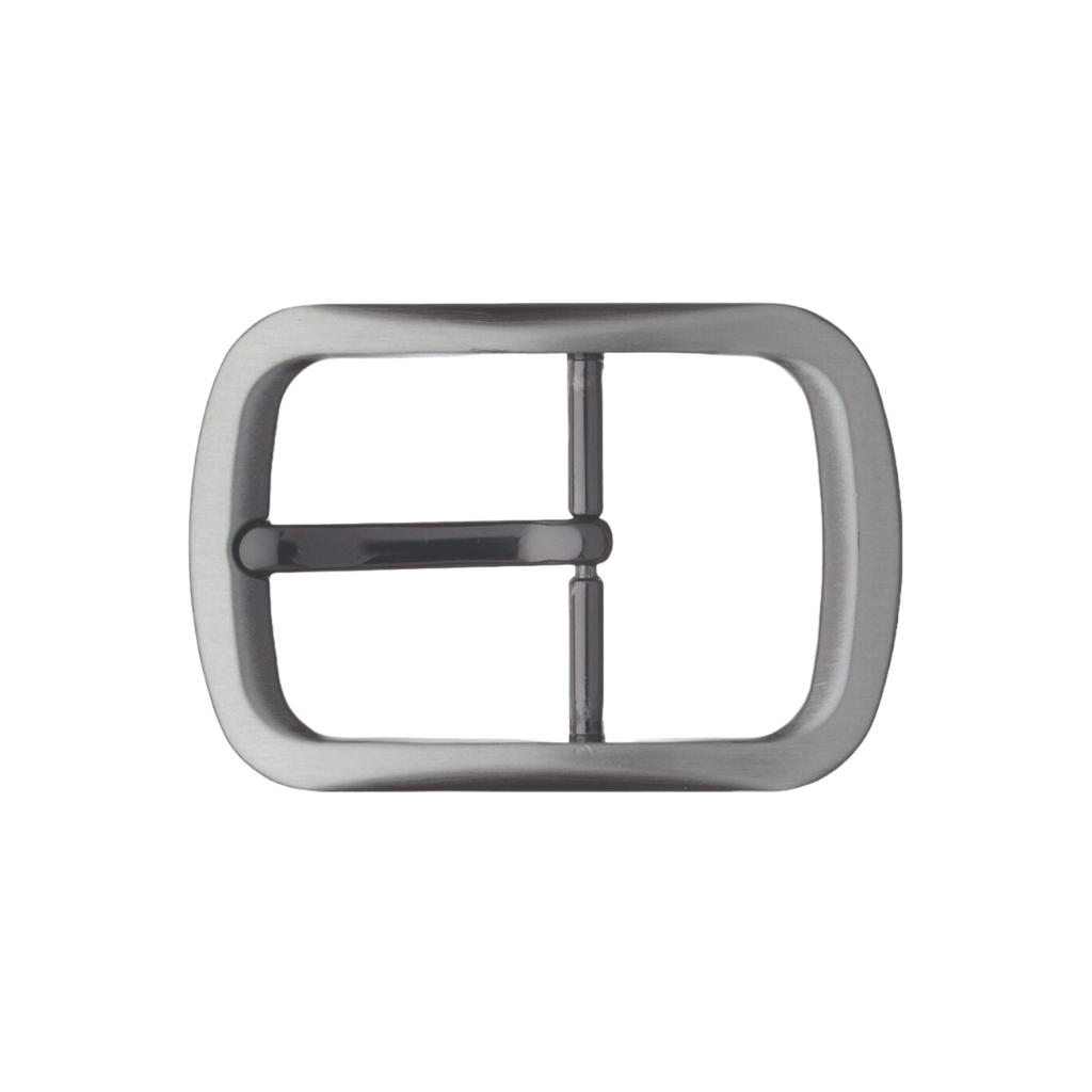 Rounded Rectangle 40mm belt buckle in Brushed Gun Metal. 