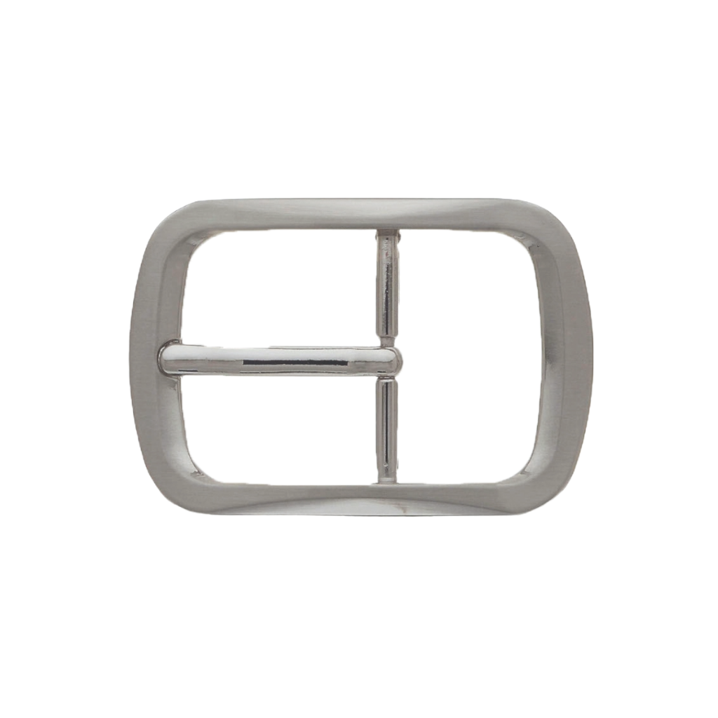 Rounded Rectangle 40mm belt buckle in Brushed Nickelfree. 