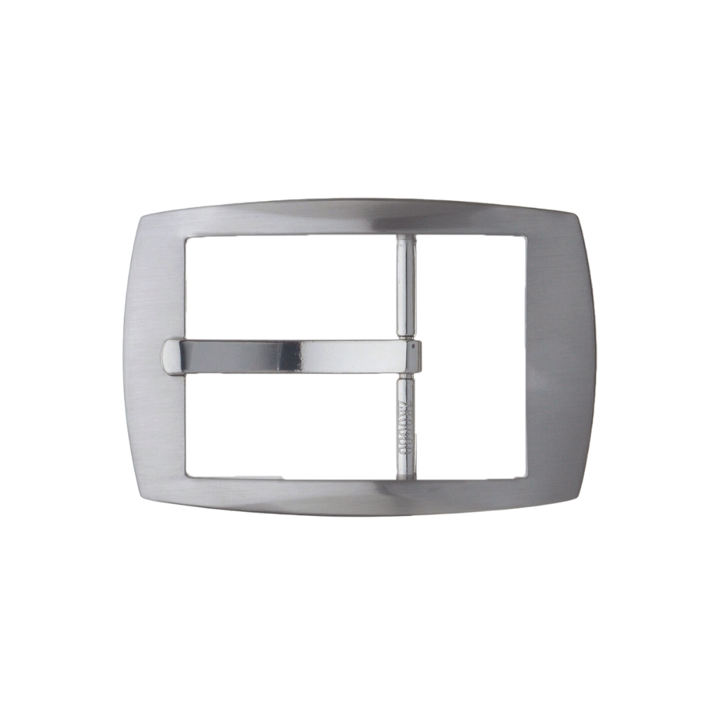 Modern Soft-Rectangle 40mm belt buckle in Brushed Nickelfree.