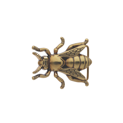 Antique gold bee belt buckle, insect bug themed fashion accessory, vintage western belt hardware for men and women