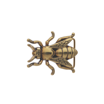 Antique gold bee belt buckle, insect bug themed fashion accessory, vintage western belt hardware for men and women