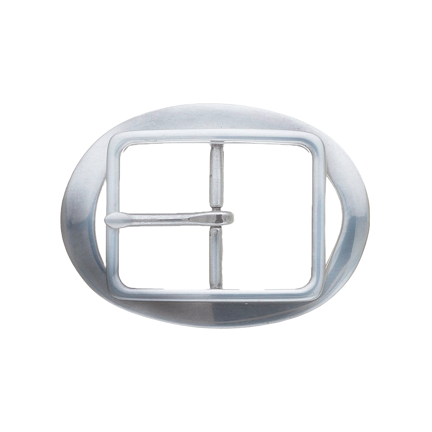 Oval frame 35mm belt buckle in English Silver.