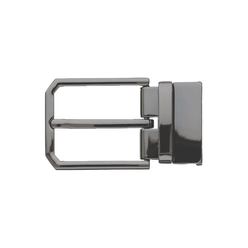 Polished gunmetal rectangular pin belt buckle for 35mm belt strap