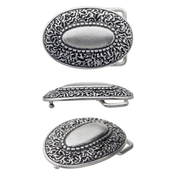 40mm belt buckle in English Silver. Designed in Italy. 