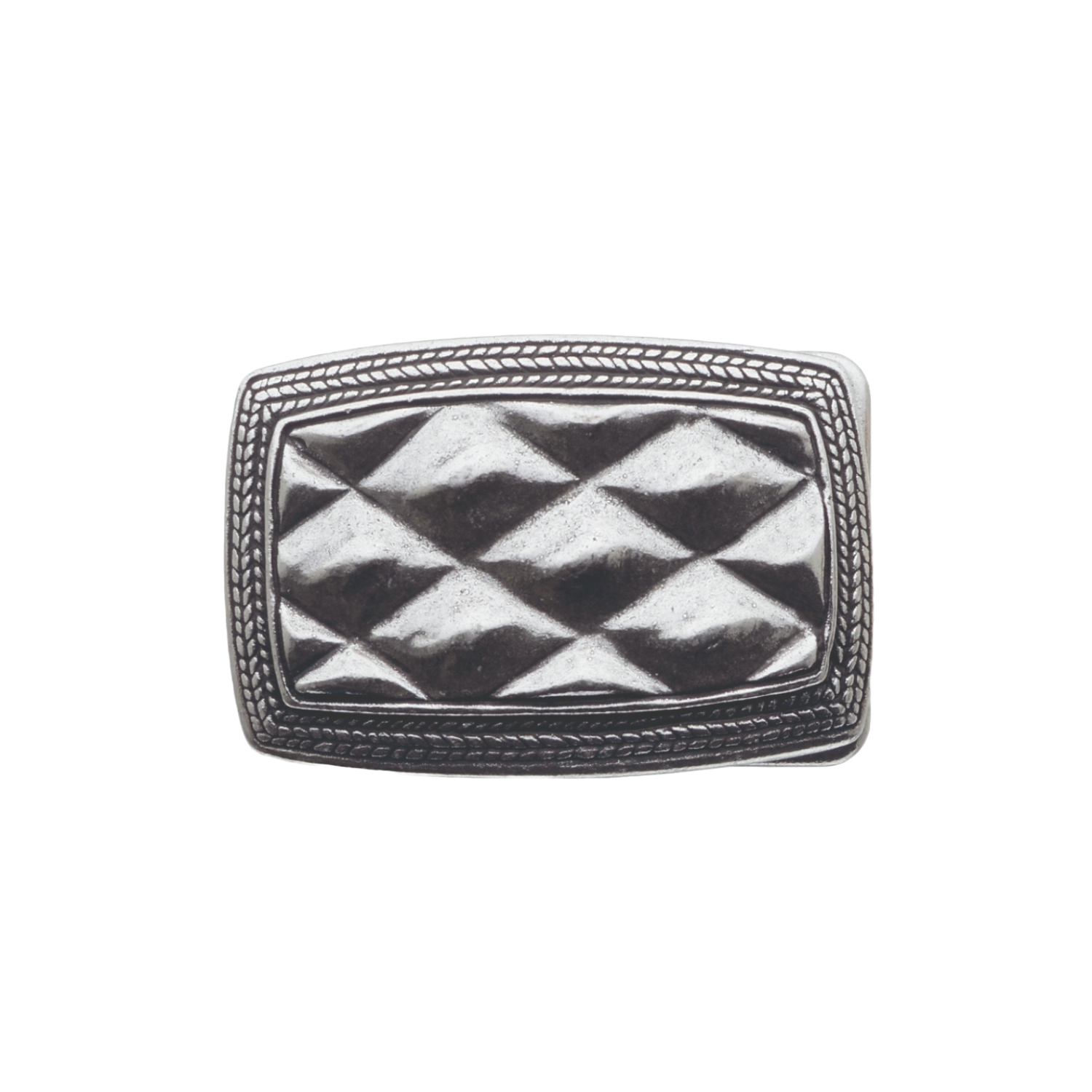 Geometric Mosaic 40mm belt buckle in English Silver.