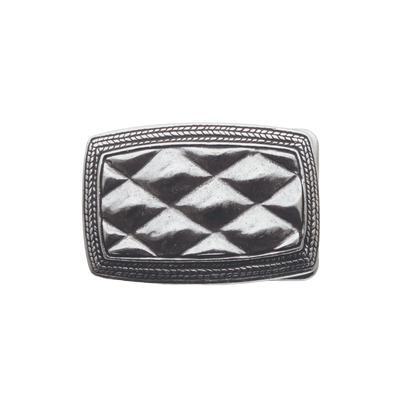 Geometric Mosaic 40mm belt buckle in English Silver.