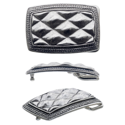 Geometric Mosaic 40mm belt buckle in English Silver.