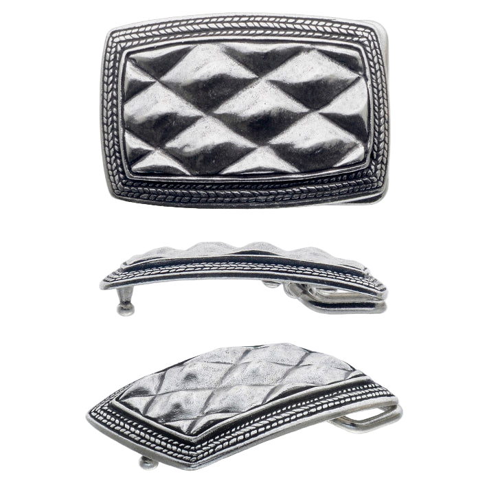 Geometric Mosaic 40mm belt buckle in English Silver.