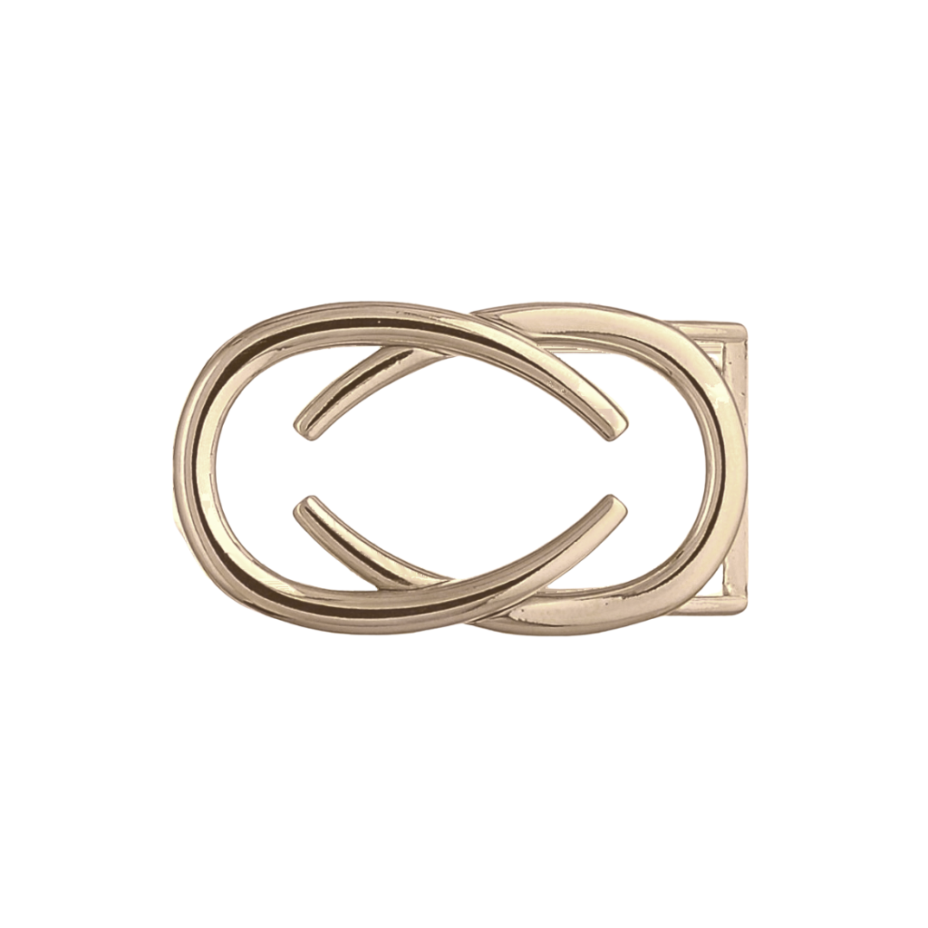 Interlocking Ovals 35mm belt buckle in Light Gold finish.