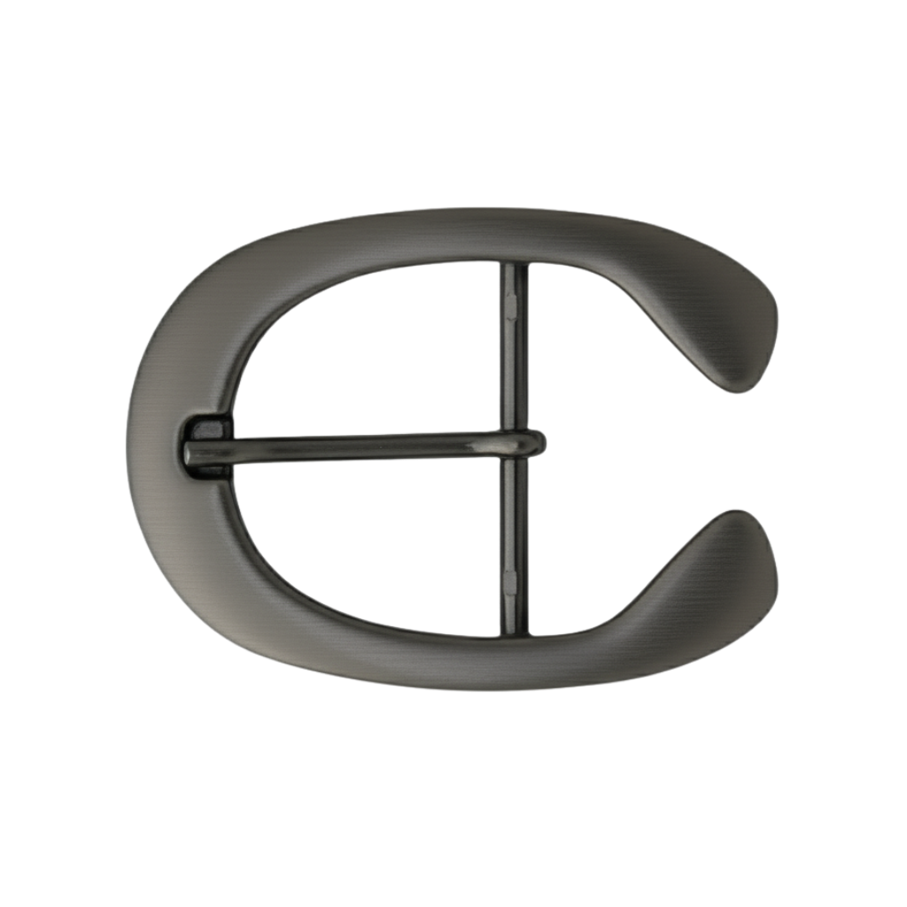 Open-C 50mm belt buckle in brushed Gun Metal finish.