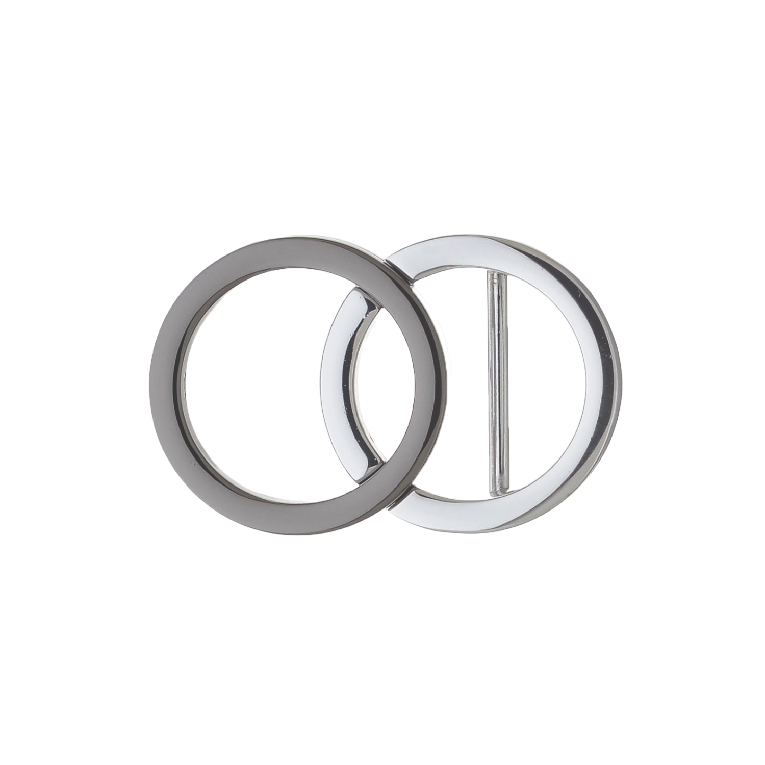 Interlocking Rings 35mm buckle in Palladium Nickelfree HQ + Shiny Gun Metal.