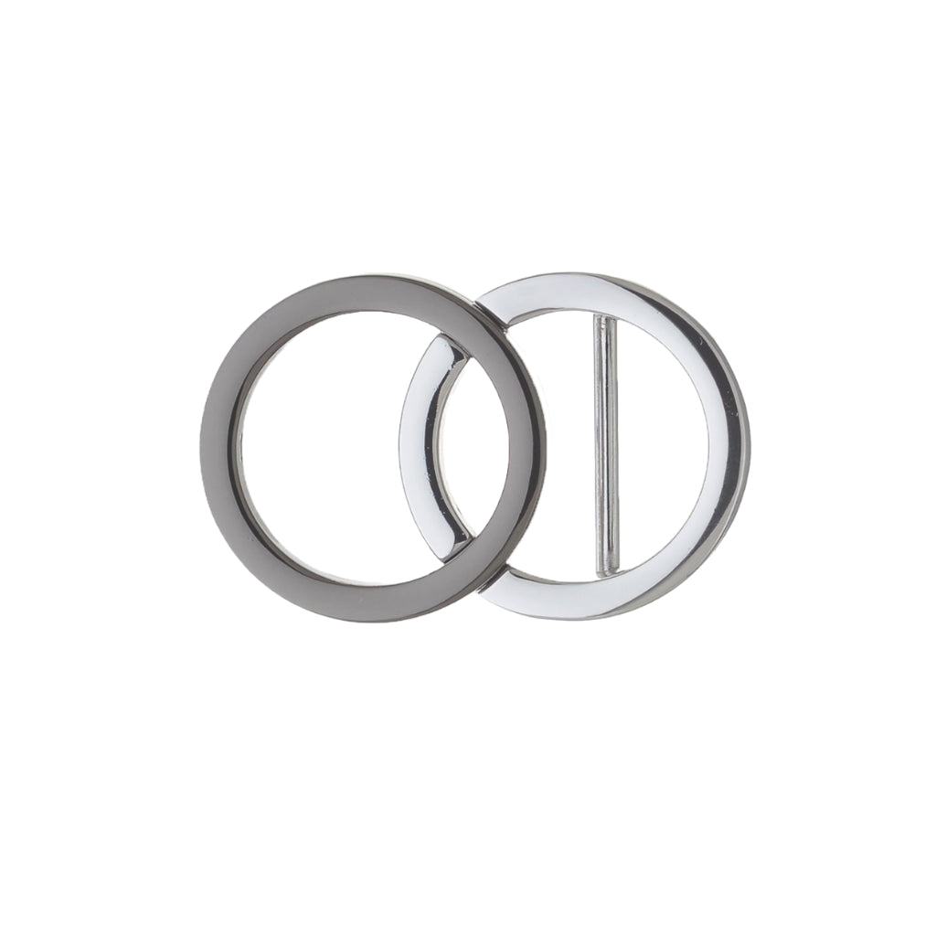 Interlocking Rings 40mm buckle in Palladium Nickelfree HQ + Shiny Gun Metal finish.