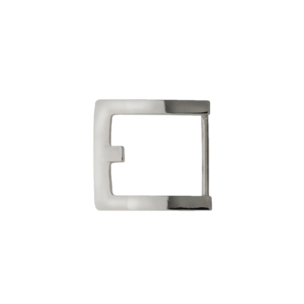 Square-frame 25mm belt buckle in Palladium Nickelfree HQ finish.
