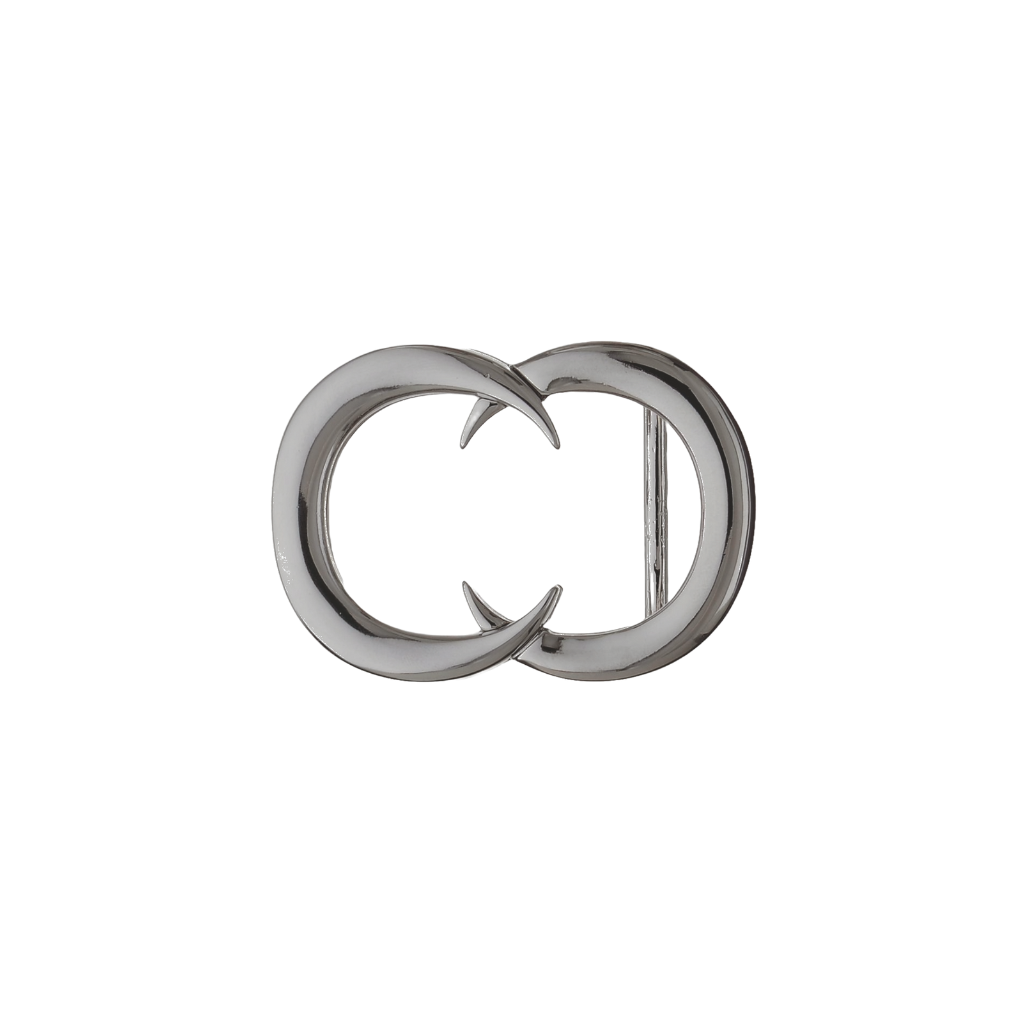 Twin Crescent 30mm buckle in Shiny Gun Metal.