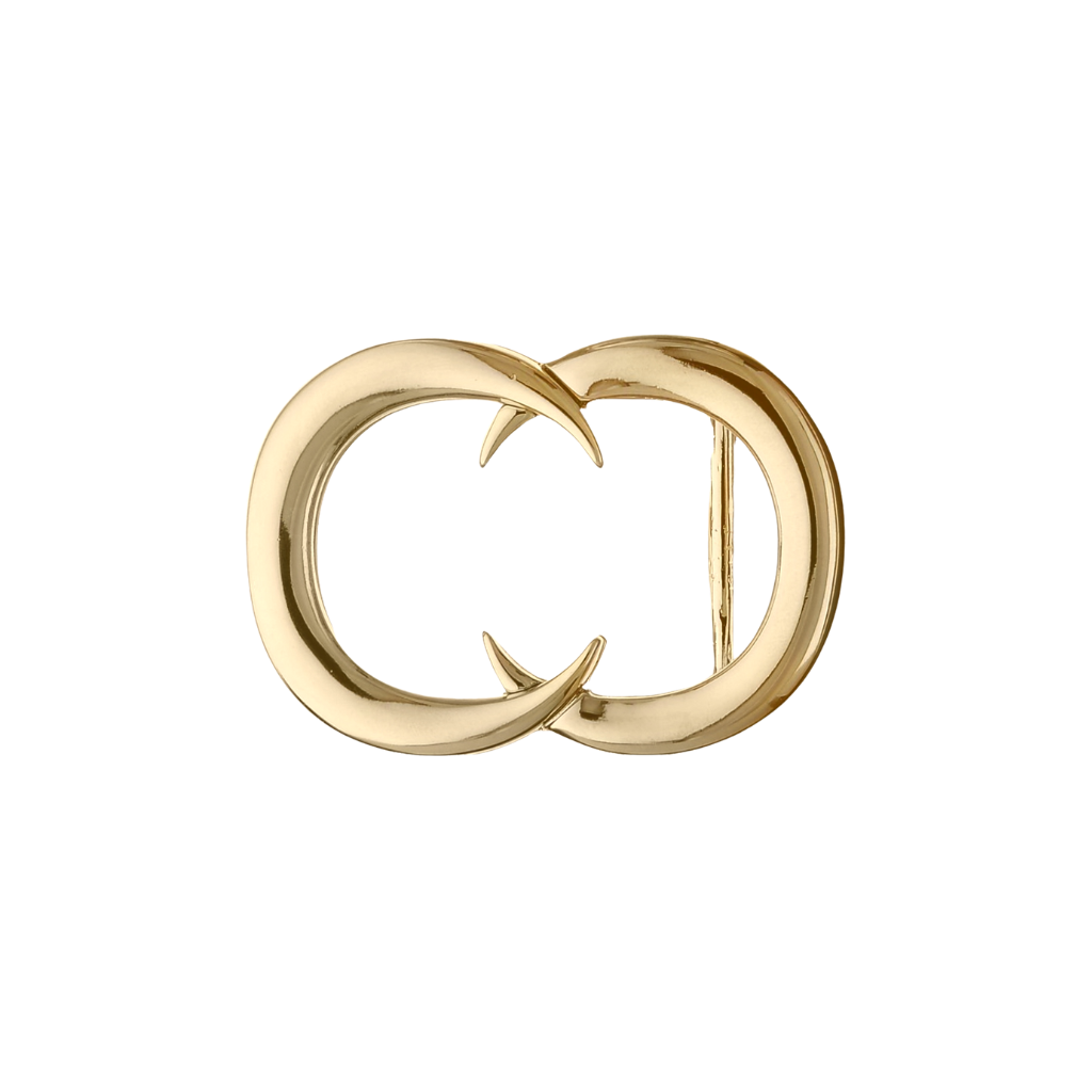 Twin Crescent 35mm buckle in Light Gold. 