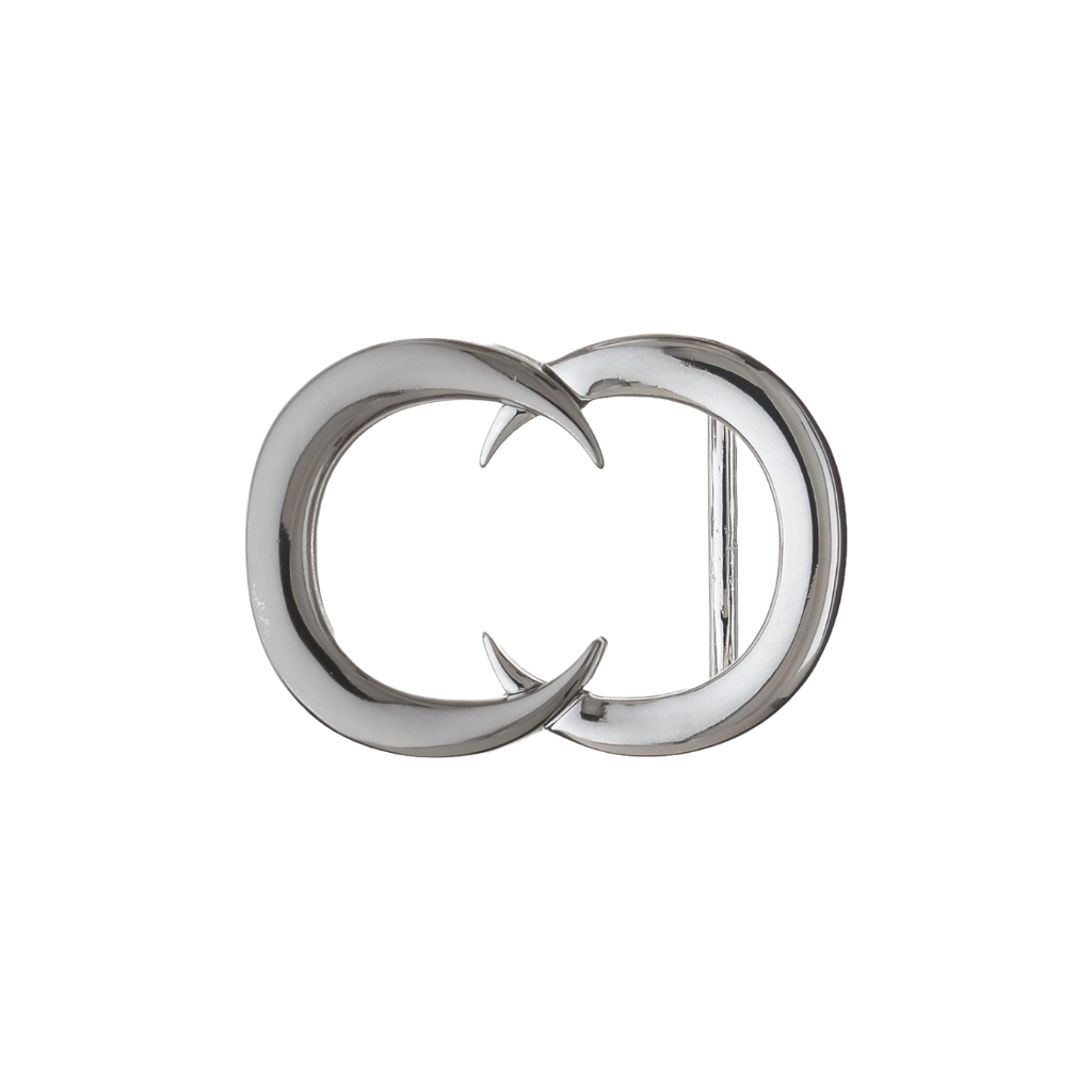 Twin Crescent 35mm buckle in Palladium Nickelfree HQ + Shiny Gun Metal.