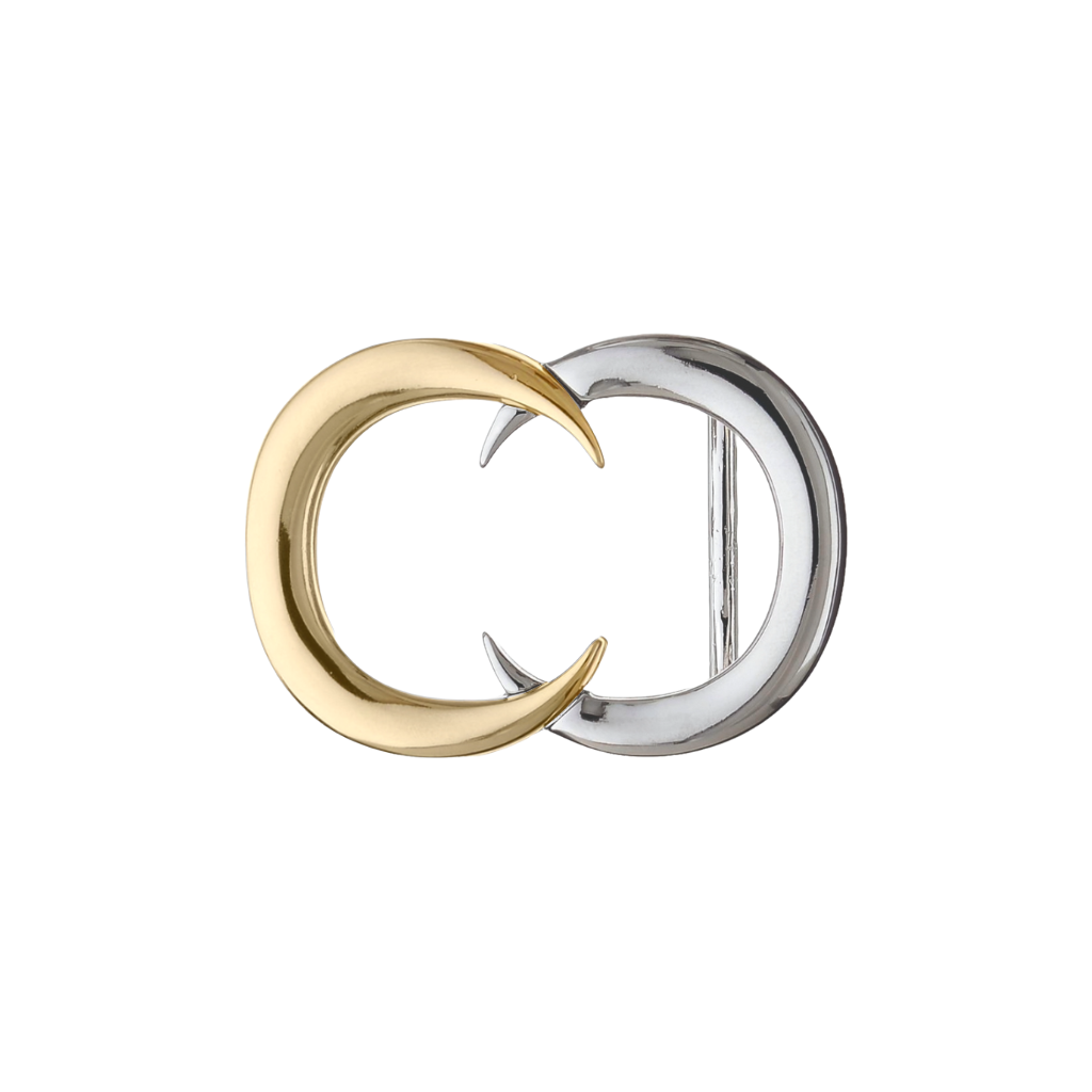 Twin Crescent 35mm buckle in Palladium Nickelfree HQ + Light Gold.