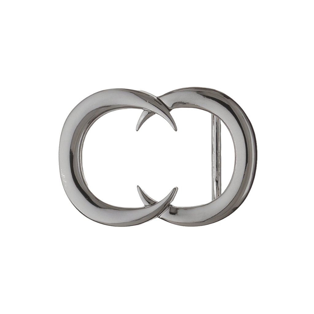 Twin Crescent 40mm buckle in Shiny Gun Metal.