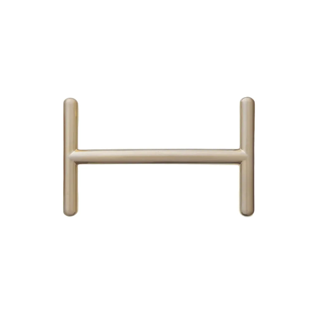 Light gold belt buckle center bar hardware for strap attachment