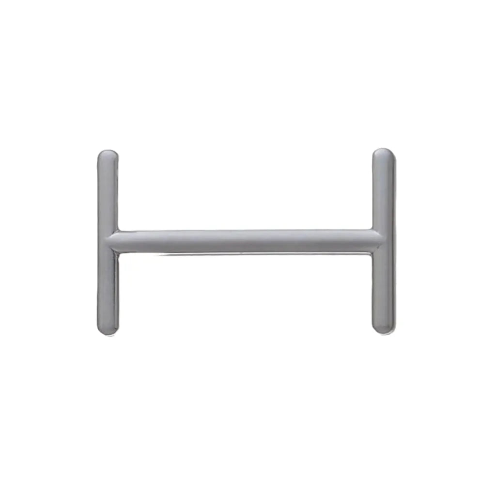 Silver belt buckle center bar hardware piece for strap attachment