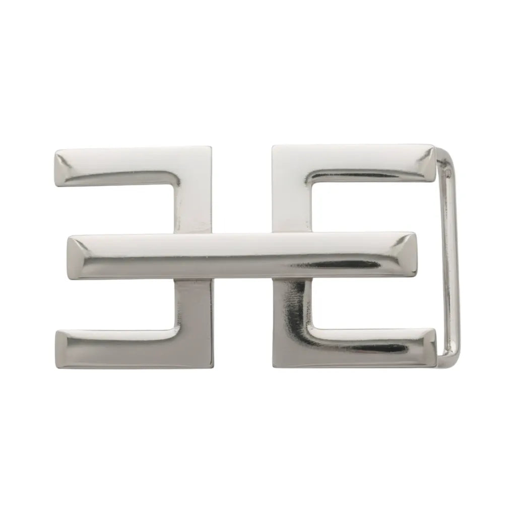 Double E 40mm buckle in Palladium Nickelfree HQ. Italian design, zamak build, bold modern profile.