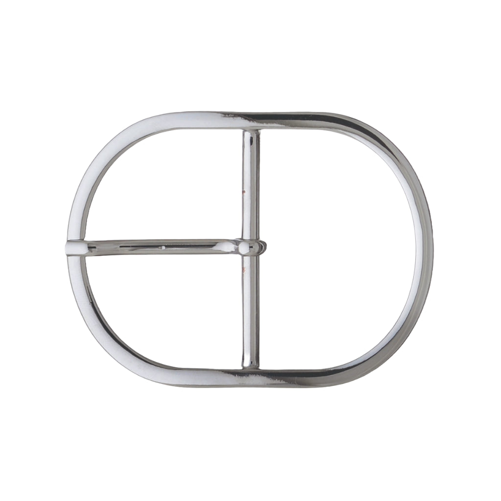 Oval 50mm belt buckle in Palladium Nickelfree HQ. Designed in Italy from durable zamak—sleek, versatile, and ready for dress or casual belts.