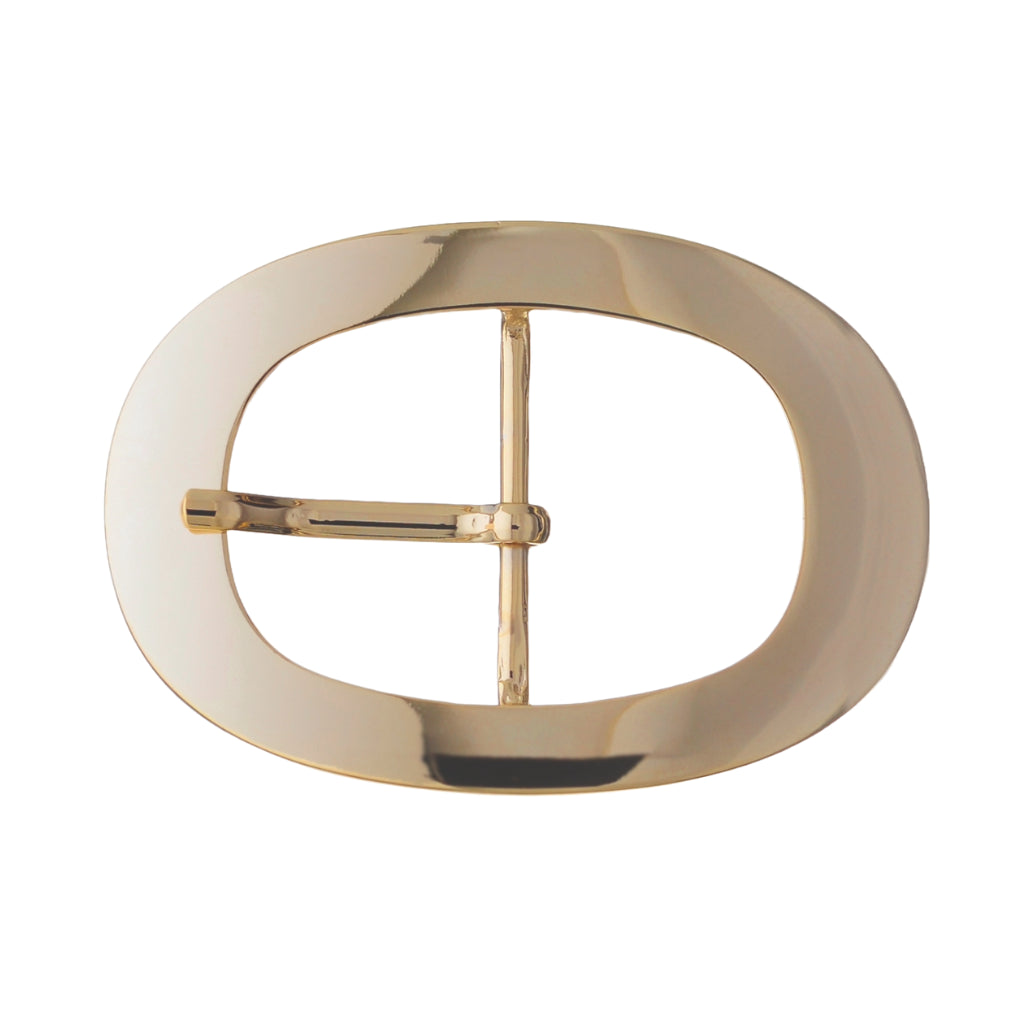 Oval 50mm belt buckle in Light Gold Palladium Nickelfree HQ Finish, Zamak. 