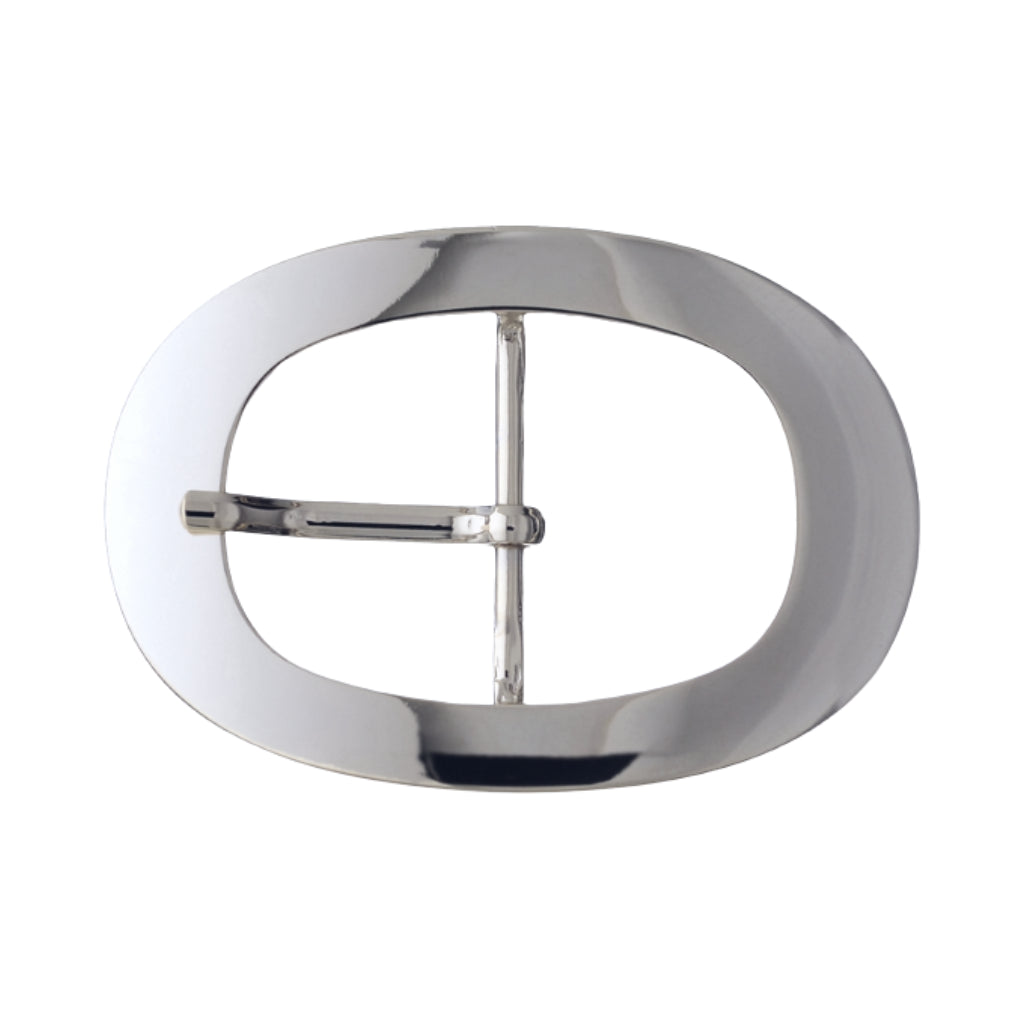 Oval 50mm belt buckle in Palladium Nickelfree HQ Finish, Zamak. 