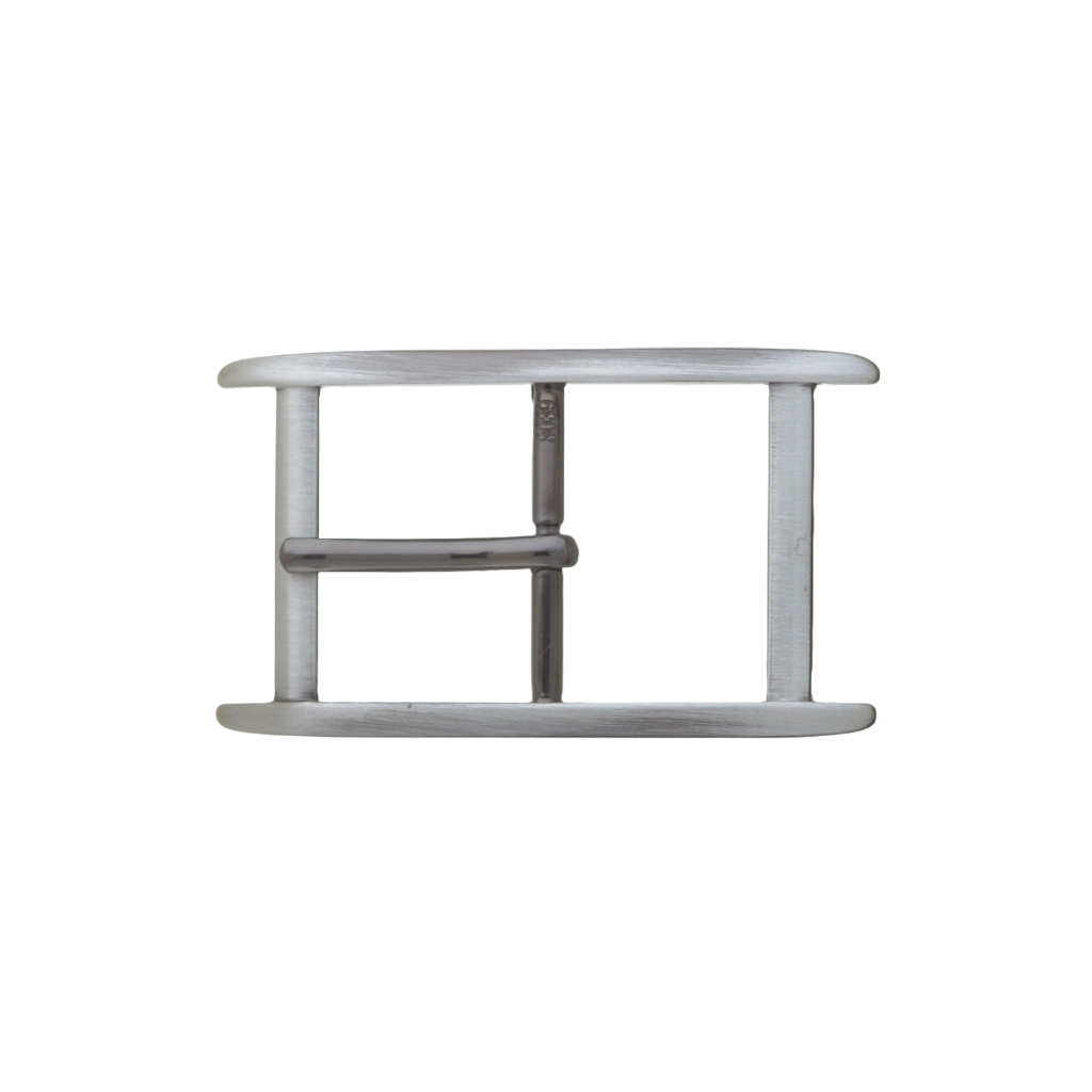 Double-Bar Rectangular Frame 35mm belt buckle in Brushed Gun Metal.