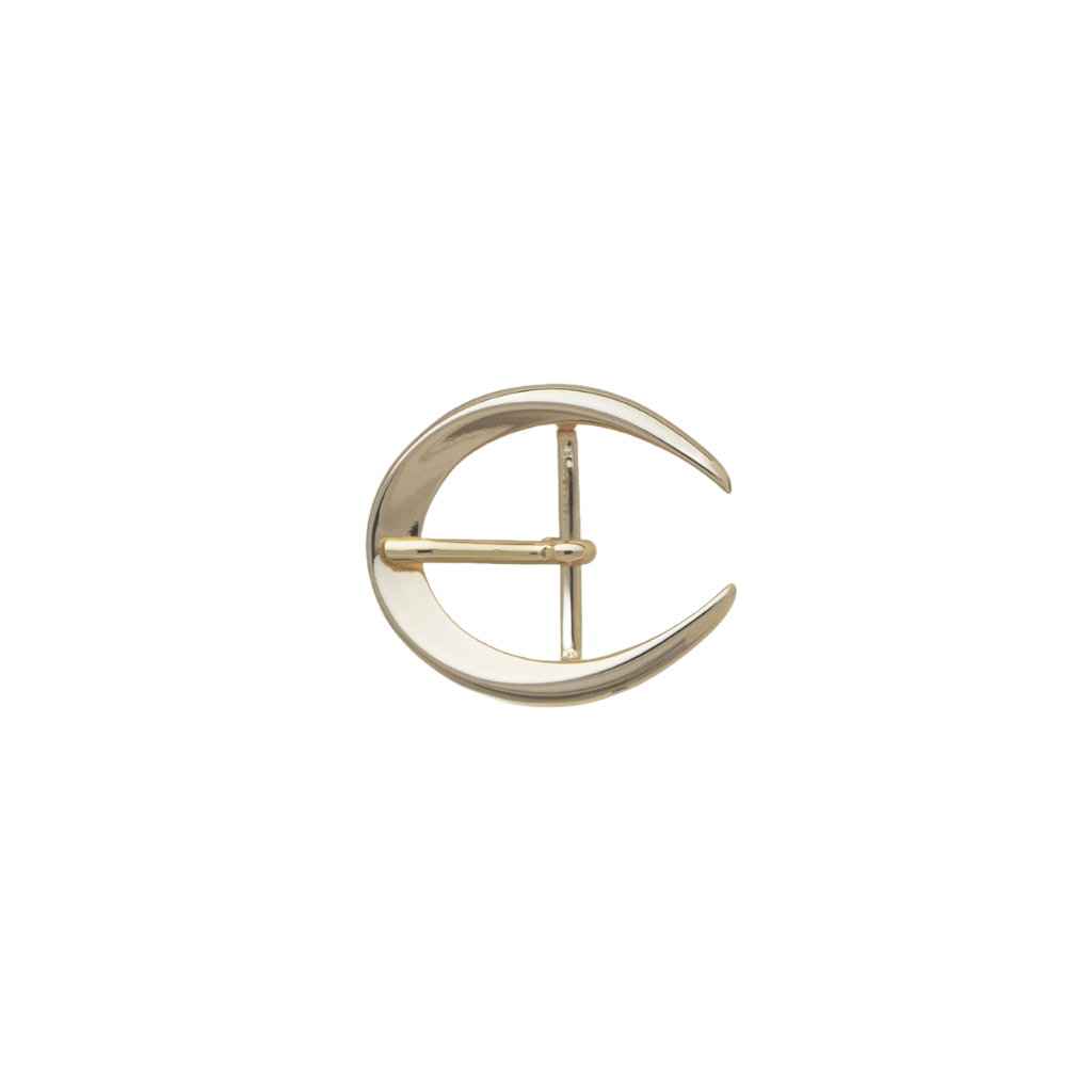 Crescent Moon Frame 25mm belt buckle in Light Gold. 