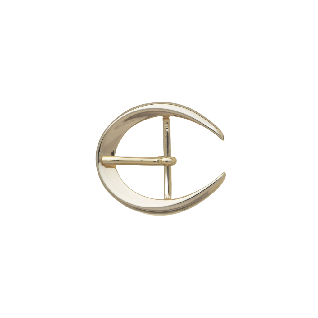 Crescent Moon Frame 30mm belt buckle in Light Gold. 