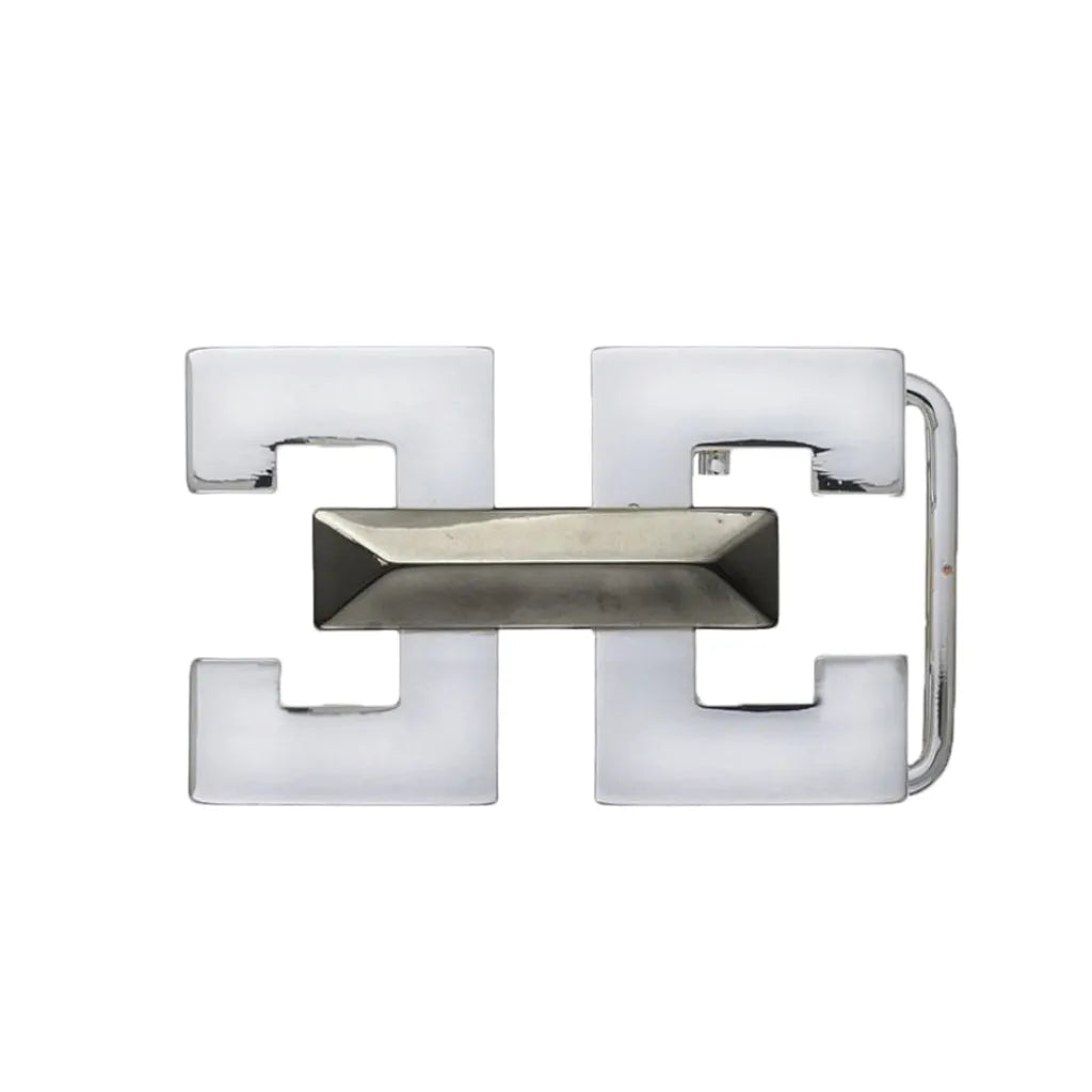 Twin-Bar Belt Buckle 40mm in Palladium Nickelfree HQ + Shiny Gun Metal.