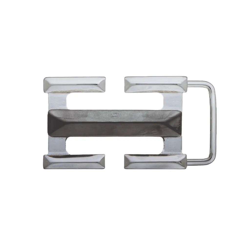 Pyramid-Bar 35mm belt buckle in Palladium Nickelfree HQ + Shiny Gun Metal. 